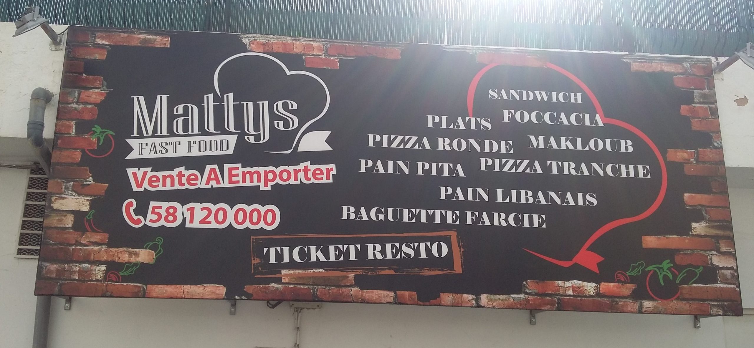 Menu de restauration Mattys