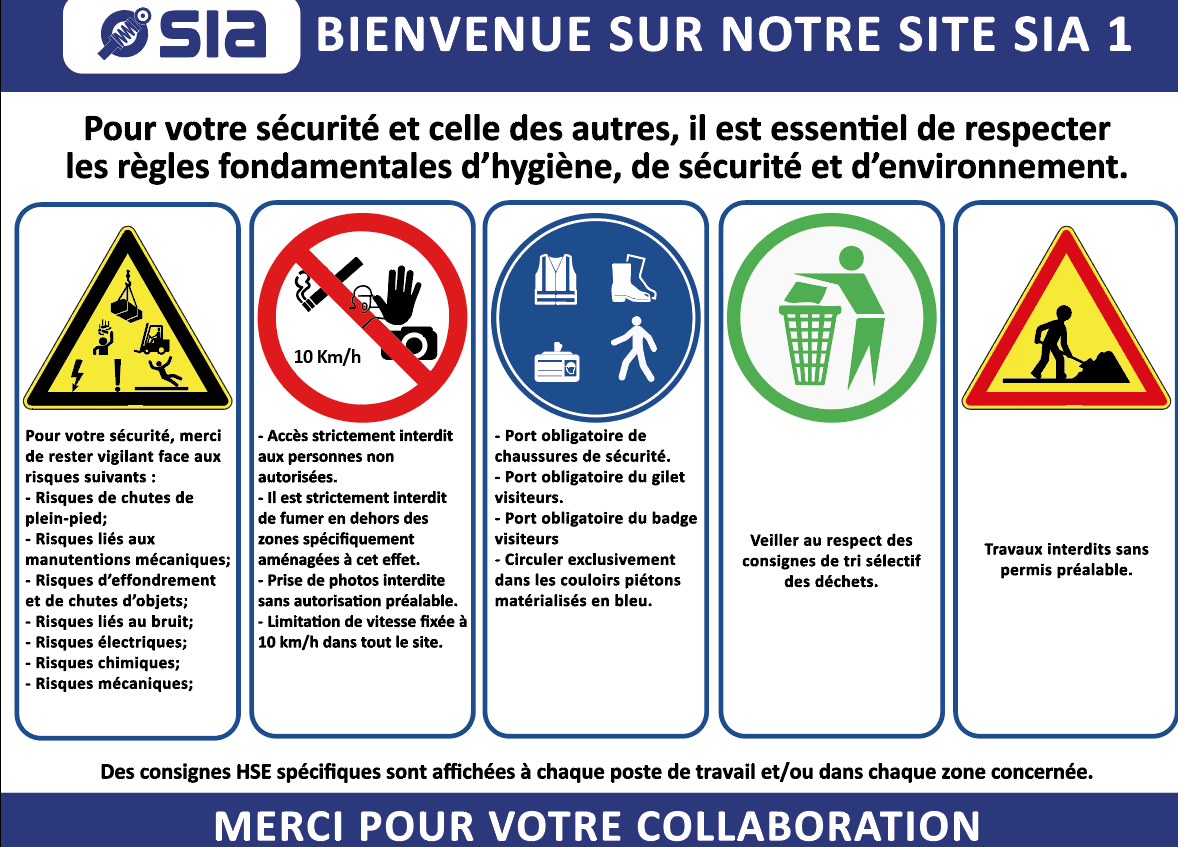 Signalitique de sécurité et d’hygiène SIA